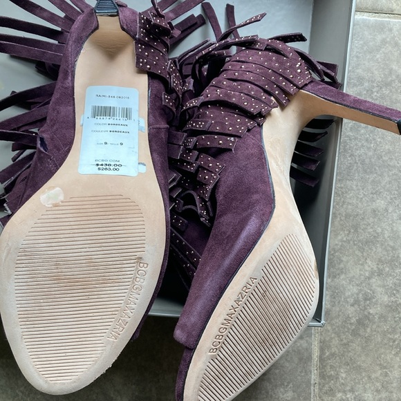 BCBG MaxAzria Bootie Heels Bordeaux, 9 NIB - Picture 6 of 8